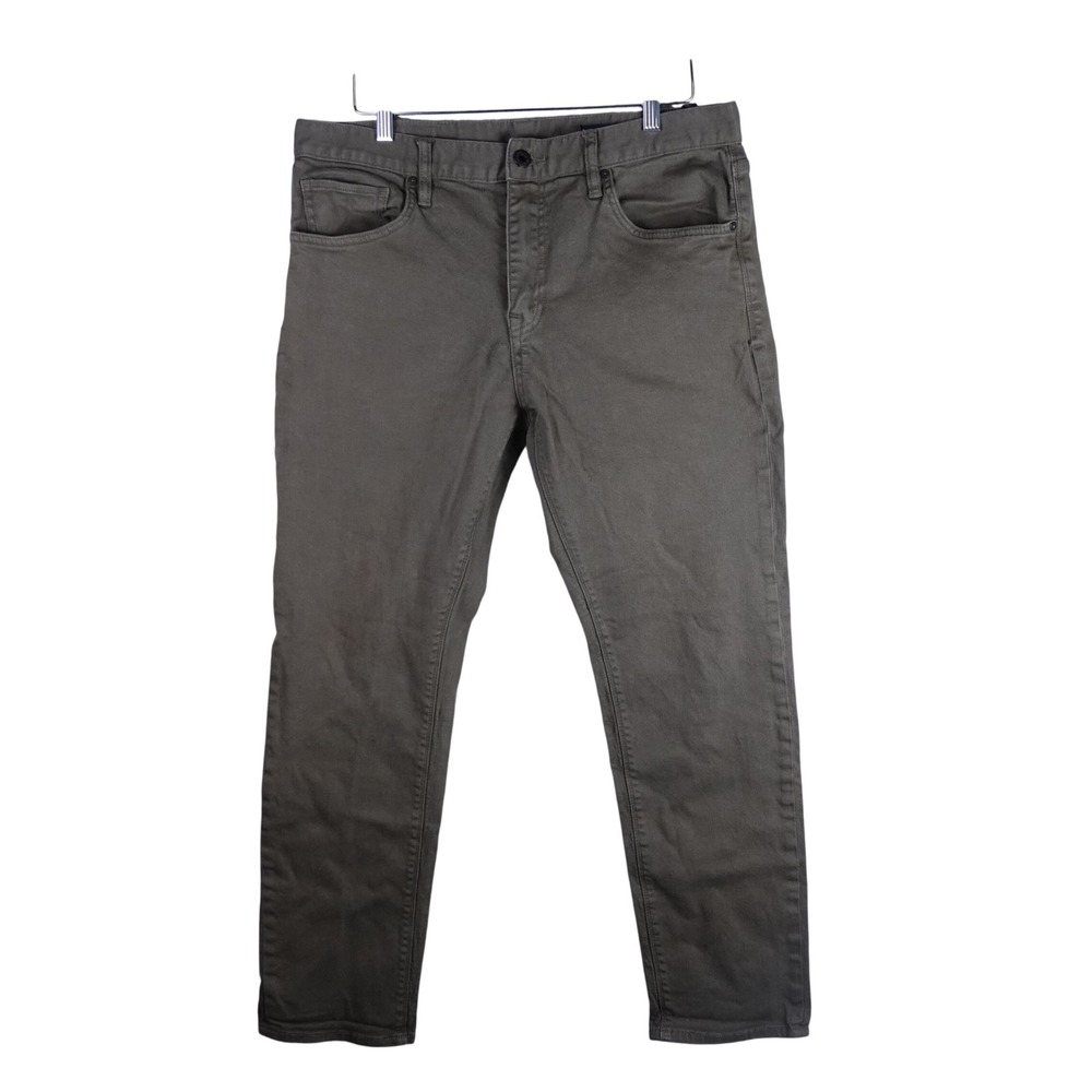 Roark Standard Slim Fit HWY 133 Denim Pants Mens 34 Olive Green Stretch Cotton
